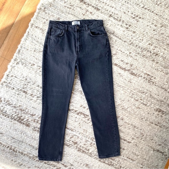 Reformation Jeans Washed Black High-Rise Slim Straight, Size 28 - Picture 3 of 10